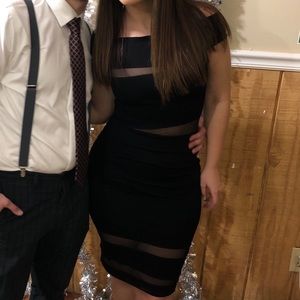 Off the shoulder black dress